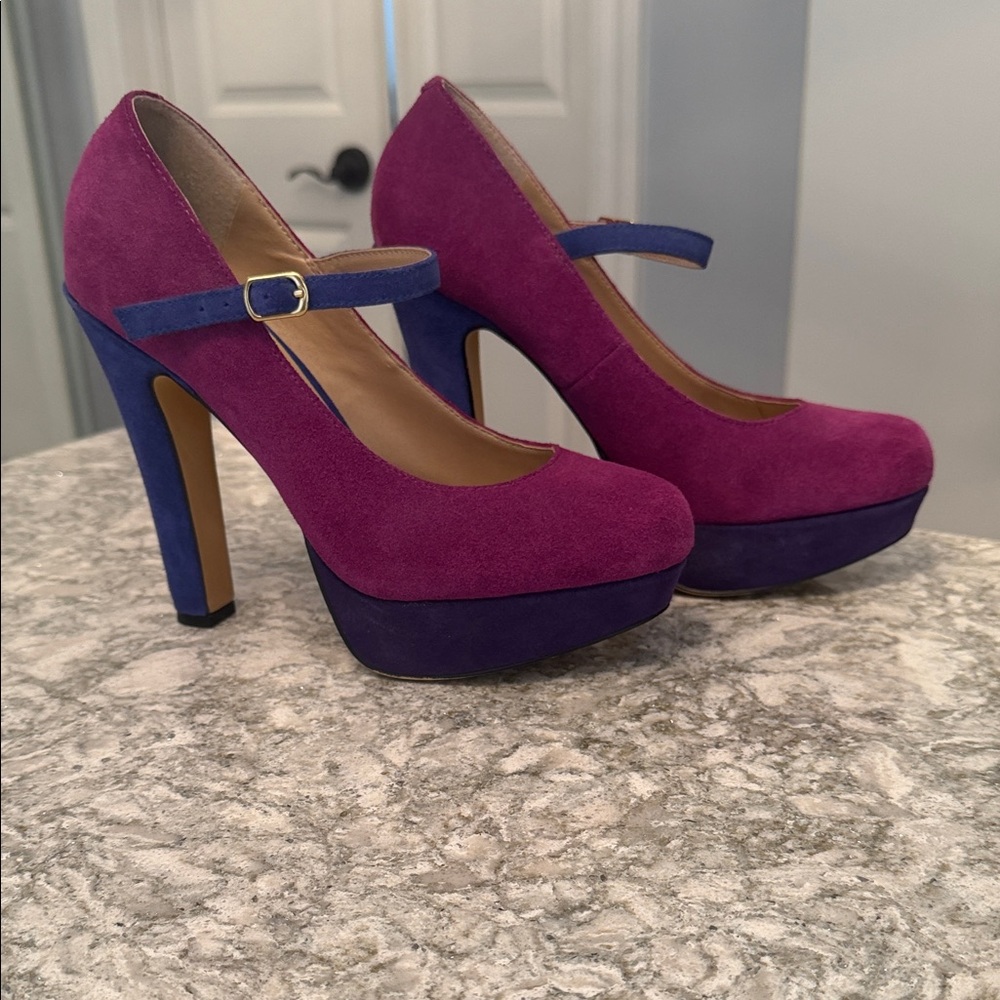Steve Madden Women's Fuchsia and Purple Heels - Picture 2 of 4